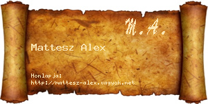 Mattesz Alex névjegykártya