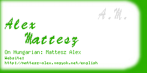 alex mattesz business card